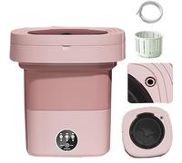 SZAJOR Mini Lavatrice Pieghevole, Lavatrice Portatile, per Campeggio, Camper, Viaggi, Piccoli spazi,Rosa