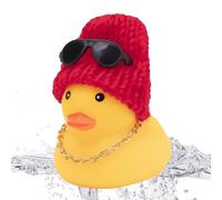 szaluyk Auto Ducks per cruscotto - Ornamenti per Auto in Gomma | per Decorazioni del cruscotto | Include Mini Anello da Bagno, Cappello da Sole, Collana e Occhiali da Sole | Decorazion
