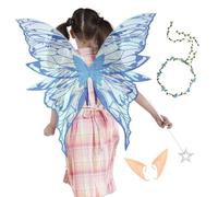 szaluyk da Fata per Adulti - Costume Travestimento Da Angelo Con Bacchetta E Orecchini - Costume Cosplay da Principessa per Matrimoni, Feste e Giochi di Ruolo