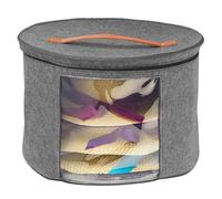 szaluyk Hats Organizer Box - Zip Felt Round Hat Box | Storage Bin With Handle Portable Hats Container For Scarves Towels Sheets Gloves Underwear Blankets | Hats Storage - Home Closet Travel