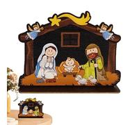 szaluyk Scena Di Natività In Legno Natale - Natività Scene Ornamenti Natalizi | Ornamenti Della Scena Della, Decorazioni Tavolo Da Tavolo Set Nativitàe, Religioso Per La Famiglia