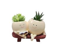 szaluyk Vaso da fiori sorridente | Vaso per piante grasse con viso sorridente | Vaso per fiori con faccina sorridente | Fioriera per interni | Fioriera novità | Simpatica fioriera per interni ed