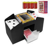 SZBJSMF Distributore Carte da Gioco Elettronico 4 Deck, Mischia Carte Automatico con Batteria e 2 Paia di Poker, Mescolatore Carte da Gioco per Uno, Poker, Burraco, Blackjack