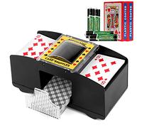 SZBJSMF Distributore Carte Gioco Elettronico, Mischia Carte Automatico con Batteria e 2 Paia di Poker, Mescolatore Carte da Gioco per Uno, Poker, Burraco, Blackjack