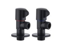 SZBTQMUW Bakicth Valvola di riempimento ad Angolo for Bagno Cucina in Acciaio Inossidabile Nero Accessori Caldi Freddi Standard G1/2 filettato 1 Pezzo(Hot And Cold Valve-A)