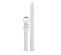 SZCURC 6-14 mm Larghezza piccola Cinturino per orologio in pelle genuina Cinturino da donna Cinturino per cinturino in pelle bovina di primo strato, Un argento bianco, 10 mm
