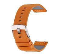 SZCURC Cinturini per orologi fatti a mano Cinturino per cinturino in vera pelle a sgancio rapido 18 mm/20 mm/22 mm/24 mm, Argento arancione, 20 mm