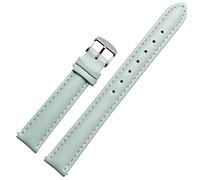 SZCURC Cinturino per orologio in vera pelle da 14-16 mm Cinturino di ricambio morbido e resistente, Argento celeste, 16 mm