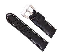 SZCURC Cinturino per orologio in vera pelle di coccodrillo opaco 20-26 mm Cinturino per cinturino in pelle bovina di ricambio per cinturino da polso, Coccodrillo nero, 26 mm