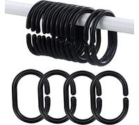 SZCXDKJ 12 pezzi di anello per tenda da doccia in plastica per bagno doccia e finestra, anello per tenda scorrevole (nero)
