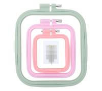 SZCXDKJ 3 pezzi ABS rettangolare ricamo telaio telaio strumento da cucito per arte mestiere pratico cucito (multicolore) con aghi da ricamo oro occhio