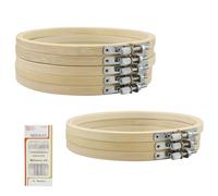 SZCXDKJ Confezione da 8 mini cerchi in bambù da 15,2 cm, per ricamo a punto croce, per fai da te e fai da te