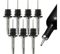 SZCXDKJ Distributore di bottiglie per bottiglie in acciaio inox, 7 pezzi, per liquori e liquori, per bottiglie di sciroppo di olio d'oliva con tappo in gomma