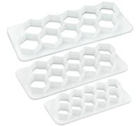SZCXDKJ Set di formine per biscotti a forma geometrica, per torte e fondente, 3 dimensioni esagonali