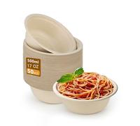 SZEBISOA 50 pezzi scodelle per zuppa 500 ml usa e getta - ideali come scodelle per zuppa per picnic, ciotole usa e getta per feste, piatti fondi ecologici per cibi caldi e freddi