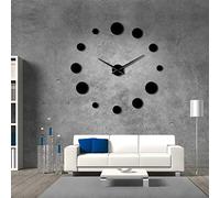 SZG Specchio Rotondo Specchio da Parete Grande Design Moderno Semplice Orologio da Parete Gigante Senza Cornice Accessori per la casa Accessori Regalo per Appassionati di DIY (Nero,37")