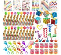 Szhhrxi Gadget Compleanno Giocattoli alla rinfusa per Feste Pinata, Bambini Regalini Premi Carnevale Fine Festa Compleanno Loot Bag con Palline Rimbalzanti Bambini,Braccialetti Slap,Arcobaleno Molla
