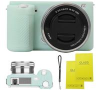 SZHSYJY ZV-E10 - Custodia protettiva in silicone morbido per fotocamera Sony ZV-E10 ZVE10, con 2 pellicole proteggi schermo e 1 cinturino da polso, colore: verde gelatina