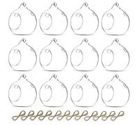 Sziqiqi 12PCS 80 mm Appendere portacandele in Vetro globi terrario Wedding portacandele candeliere, Vetro, Transparent, 12Pcs