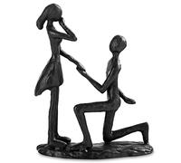 Sziqiqi Iron Propone Figurine Matrimoniali per Tavolo - Coppia di Metallo Vintage Statue Nera Dolce Scultura Romantica Ornamento 6 Anni Dono Anniversario per Sua Ragazza Fidanzata Sposa Coppie Amanti