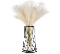 Sziqiqi Nero Metallo Vaso Fiori Vaso per Orchidee Tulipani - Moderno Vaso da Interno Elegante Geometrici Vaso Vetro per Tavolo Casa Bagno Soggiorno Mensole Ufficio Camera Camino