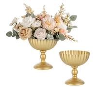 Sziqiqi Oro Vaso per Centrotavola Matrimonio: Vasi Alti 20 cm per Decorazioni da Tavola - Vaso a Urna in Metallo per Composizione Fiori Set di 2 - Vasi Elegante per Festa Compleanno Natale