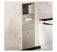 SZITW Nicchia Doccia a Parete - Organizer da Bagno Incassato in Acciaio Inox con Cestino, Non necessita di Piastrelle, 30x86x14 cm - Ideale per riporre Oggetti in Cucina, Hotel e casa (Marrone)