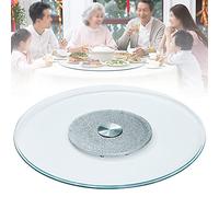 SZITW Piatto da Portata Girevole in Vetro temperato Lazy Susan, Piatto da Portata Rotondo, Piatto da Portata Rotante, 60/70/80/90/100/110/120 cm, Piatto da Portata Rotante a 360°, Argento - 70 cm/