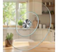 SZITW Piatto Girevole Lazy Susan in Vetro temperato per Tavolo da Pranzo, Rotazione silenziosa e fluida del Piatto da Portata, Piatto da Portata Trasparente con Vassoio Girevole a 360° (Dimensioni