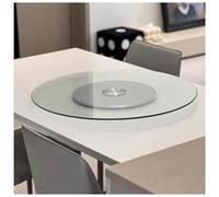 SZITW Piatto Girevole per impieghi gravosi, Piatto da Portata Rotondo, Piatto Girevole in Vetro con Sistema di Assistenza Girevole Silenzioso, Grande Piatto da Portata da Tavolo Trasparente (Dimen