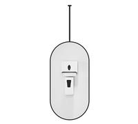 SZITW Specchio da Bagno da Parete, da soffitto, Trasparente e Pratico, con Cornice in Metallo Nero Boom - Boom Personalizzabile, mobiletto per Camera da Letto (Dimensioni: 40 cm x 70 cm)