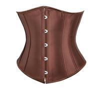SZIVYSHI Corset Danna Sottoseno Corsetto Waist Trainer Corpetto Bustino Body Shaper Modellante Rinforzato con Stecche,Marrone,S