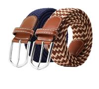 SZJH - Cintura - Donna Navy Blue & Brown Beige Color Mixing Taglia unica