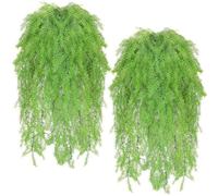 SzJias 4 felci artificiali da appendere, piante rampicanti, edera finta da appendere, con ago di pino, pianta in plastica per interni ed esterni