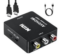 SZJUNXIAO Adattatore da AV a HDMI con cavo HDMI, Video Audio Convertitori 1080P 720, Supporta PAL/NTSC con USB Cavo per PC/WII/N64/TV/PS3/Blu-Ray DVD