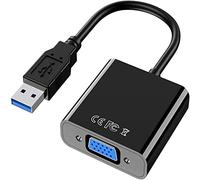 SZJUNXIAO Adattatore da USB a VGA, USB 3.0/2.0 a VGA, convertitore USB 3.0 a VGA, adattatore HD 1080P, cavo grafico per PC, laptop, TV, compatibile con Windows XP/7/8/8.1/10(NOT per Vista, Linux,