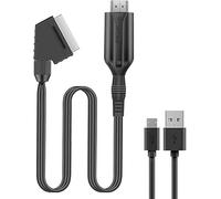 SZJUNXIAO Adattatore SCART a HDMI 1080P Convertitore SCART a Hdmi con cavo HDMI, ingresso SCART, uscita video, adattatore audio per Sky/DVD/STB per la visualizzazione su HDTV