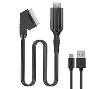 SZJUNXIAO Scart a HDMI Convertitore, Convertitore SCART a HDMI Cavo Scart a HDMI 1080P@60HZ Convertitore da SCART a HDMI Adattatore Video Scaler per HD TV DVD Xbox PS3 BLU-Ray