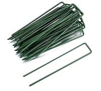 SZJYG Picchetti da Giardino a Forma di U, 30 Pezzi, Verde, Metallo, U-shape, 150mm