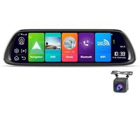 SZKJ D30 Specchietto retrovisore universale per auto, con dash cam retro, navigatore GPS, musica via Bluetooth, WiFi, Android 8.1, lenti doppie FHD 1080p