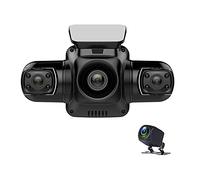 SZKJ Dash Cam a 4 canali Full HD 1080P con 4 telecamere, telecamera per specchietto retrovisore WiFi per auto, telecamera da cruscotto con visione notturna, panoramica a 360°, 8 luci IR e GPS