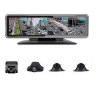 SZKJ K600 cruscotto panoramico a 360 gradi auto 4G dvr dash cam 4CH Videocamere registratore 10"Touch Android specchietto retrovisore GPS Navi ADAS WIFI Bluetooth Monitoraggio remoto