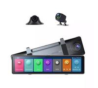 SZKJ Smart specchietto retrovisore Dash Cam Bluetooth Carplay/Android Auto DVR Videoregistratore Telecamera di retromarcia 3 CH dash telecamere