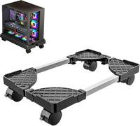 SZKKQKJ Adatto per PC Tower, supporto per CPU portatile, supporto per CPU universale a quattro ruote, carrello CPU sotto la scrivania del gamer, supporto per computer desktop con ruote, nero