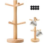 SZKKQKJ Support de Tasse en Bois, Support de Bretzel, Porte-gobelet, 6 Bras, étagère en Bois pour Tasse à café pour comptoir de Cuisine