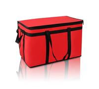 szkoo 1 borsa termica isolata, pieghevole, per alimenti, 58 x 38 x 35 cm, per pizza rossa, borsa termica per il trasporto di cibi caldi e freddi, Colore: rosso, 2 pezzi