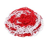 szkoo Catena di chiusura a catena, 30,5 m, rosso e bianco, in plastica, per sicurezza di allarme, controllo umano, traffico, linea di coda