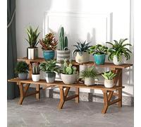 SZKTHD Enrejado De Pino Para Jardín Exterior Balcón Soporte Para Plantas De Varios Niveles Con Base De Suelo Estilo Escalonado Para Salón Interior Adecuado Para Jardines Y Dormitorios(120*40*42cm)