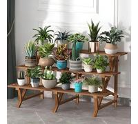 SZKTHD Enrejado De Pino Para Jardín Exterior Balcón Soporte Para Plantas De Varios Niveles Con Base De Suelo Estilo Escalonado Para Salón Interior Adecuado Para Jardines Y Dormitorios(120*60*62cm)