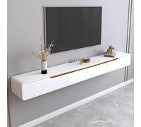 SZKTHD Mobile TV Da Parete Bianco Pensile Sospeso 120/150/180/200 Cm Con Cassetti E Sportello A Ribalta Consolle Moderna Per Soggiorno(120CM/47.2IN)